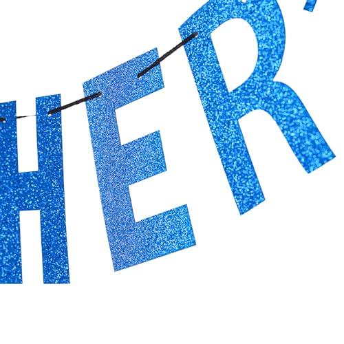 Image of Happy Father's Day Gold Banner Bunting Banner for Dad Father's Party Decorations Backdrop Garland for Father's Day (black blue banner)
