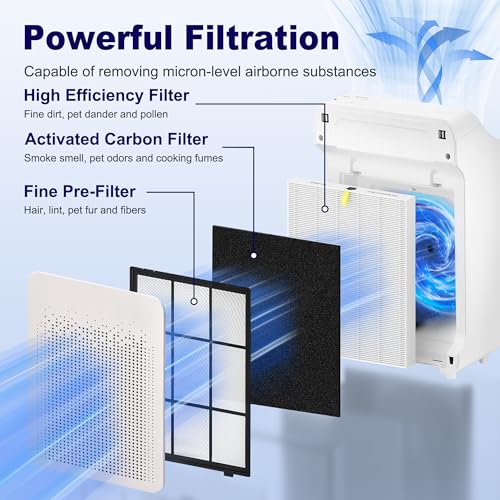 Image of 4 Pack C545 Replacement Filter S for Winix C545 Air Purifier, High Efficiency Winix Filter S Only, Part number 1712-0096-00 and 2522-0058-00, For Home Office Livingroom Bedroom Kitchen Wildfire Smoke