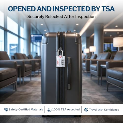 Image of Forge Open Alert TSA Approved Luggage Locks - 3 Digit Combination, Easy Read Dials, Zinc Alloy Body - Ideal Travel Lock for Luggage, Suitcases, Bags & Toolboxes (Silver 2 Locks)