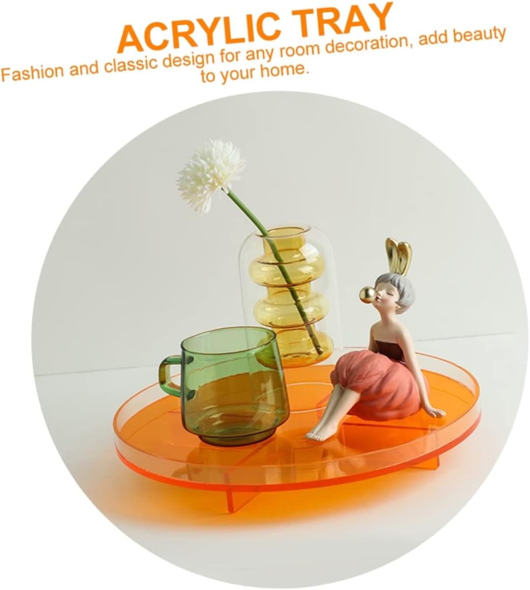 Acrylic Jewelry Tray round Orange Display Tray for Earrings Xmas image 3