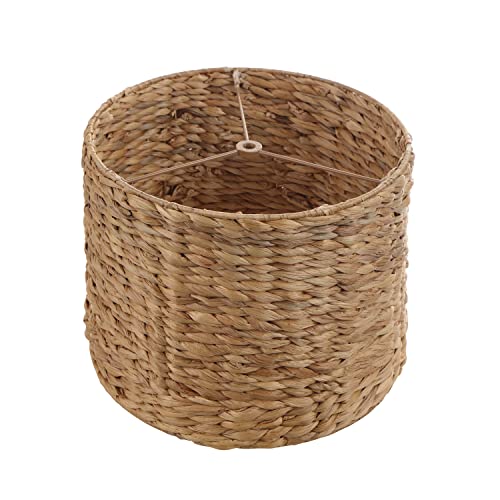 Image of Aspen Creative 31605, Drum Spider Lamp Shade, Water Hyacinth, 12 inch Top x 12 inch Bottom x 9 inch Height