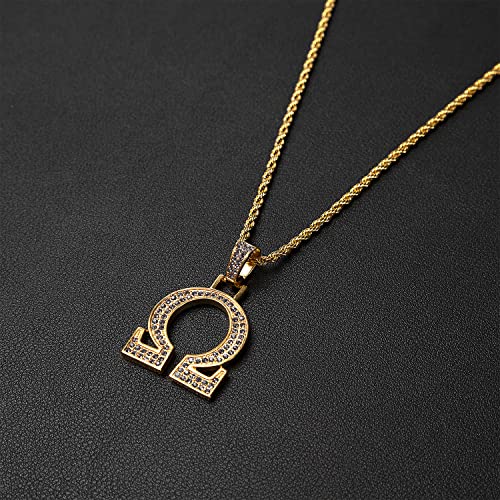 Bad Bananas BBGreek Omega Psi Phi Paraphernalia - Official Vendor - Omega Pendant and 24 Inch Rope Chain Necklace - Austrian Crystals2