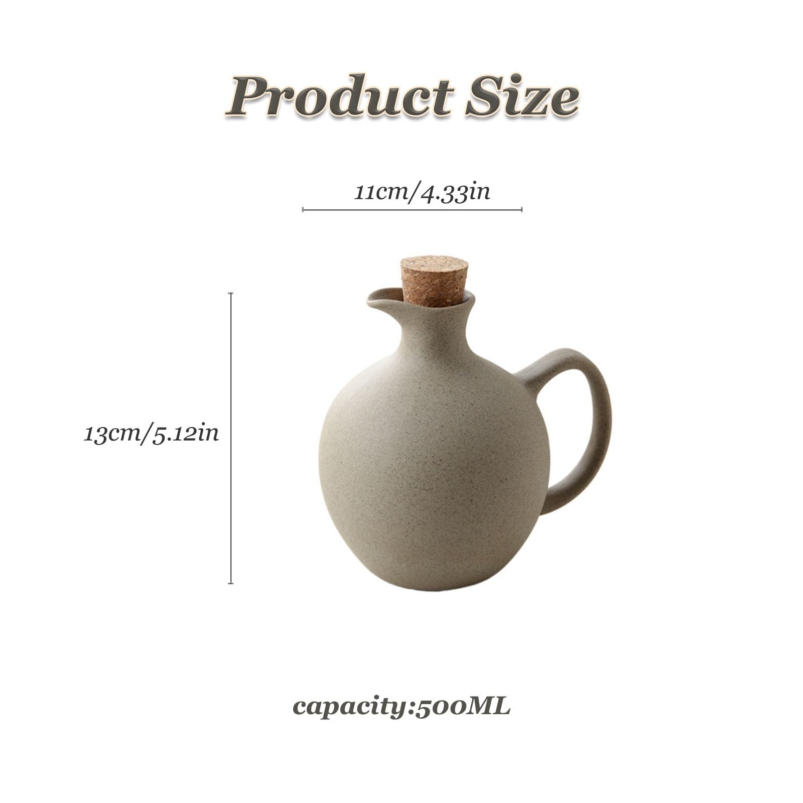 Juego de botellas dispensadoras de aceite de cerámica, 2 tarros de vinagre y especias, dispensador de condimentos perfecto para almacenamiento de salsas, vinagre y jarabes de café