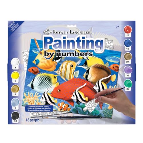 Royal & Langnickel 11 x 15 inch Tropical Fish Pre-Printed Paint by Number Painting Set