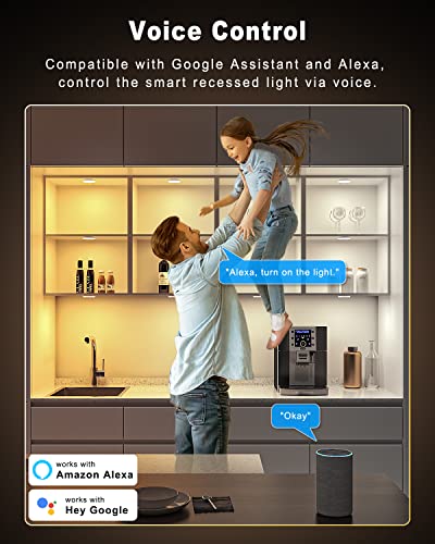 Image of MYPLUS Smart Under Cabinet Lights, Dimmable Puck Lights Compatible with Alexa and Google Home,WIFI Controlled Adjustable Color Temperatures and Smart CCT LED Light Fixture(2.75 inch-4PCS)