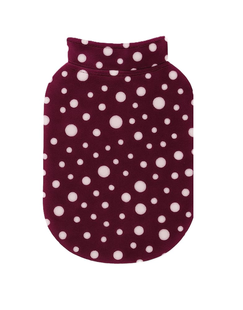 Image of The Pets Company Dog Winter Coat Jacket, Clothes, Windproof, Light Weight, Washable, Ultra Warm Thick Fleece Lined Dog Vest for Cold Weather Protection, (Polka Maroon Cherry, XX-Large - 30 Inch)