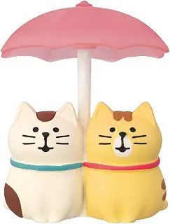デコレコーポレーション コンコンブル concombre あいあい傘にゃんこ 置物 フィギュア 雑貨 インテリア かわいい 猫 ペア 約W40×D40×H55mm ZSV-16114E