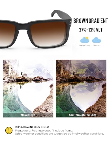 Image of BLAZERBUCK Anti-salt Replacement Lenses for Oakley Holbrook OO9102 Sunglasses, Anti-Scratch, Impact Resistant & Fit Perfectly