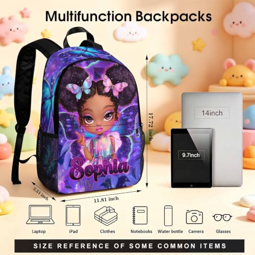 Image of Custom Backpack for Girls Kids Personalized Backpacks with Lunch Bag Set | Back to School Kid Toddler Backpack Girl Book Bag Prek Kindergarten Preschool Daypack Birthday Gifts Little Girl