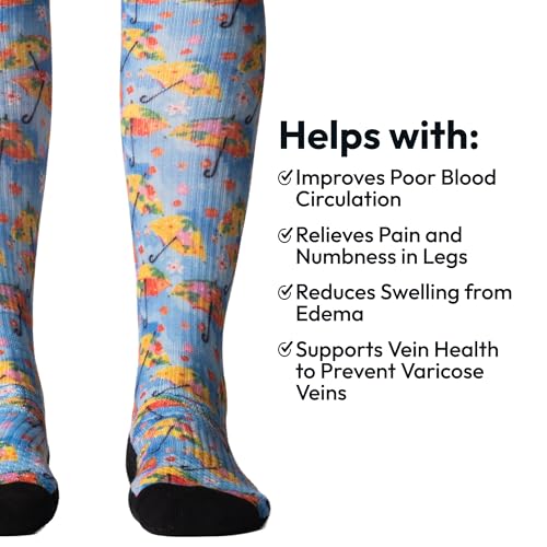 Image of Viasox Compression Socks for Women and Men, Knee High Socks 12-15 mmhg Circulation Support for Flight, Travel, Daily
