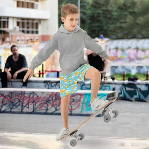 Boys Athletic Shorts with Pockets Rubber Duck Bathtub Running Basketball Shorts for Youth Elastic Waist Size 7-82