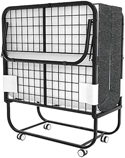 Foxemart Folding Bed with Mattress Portable Foldable Guest Beds Cot Size Rollaway Beds