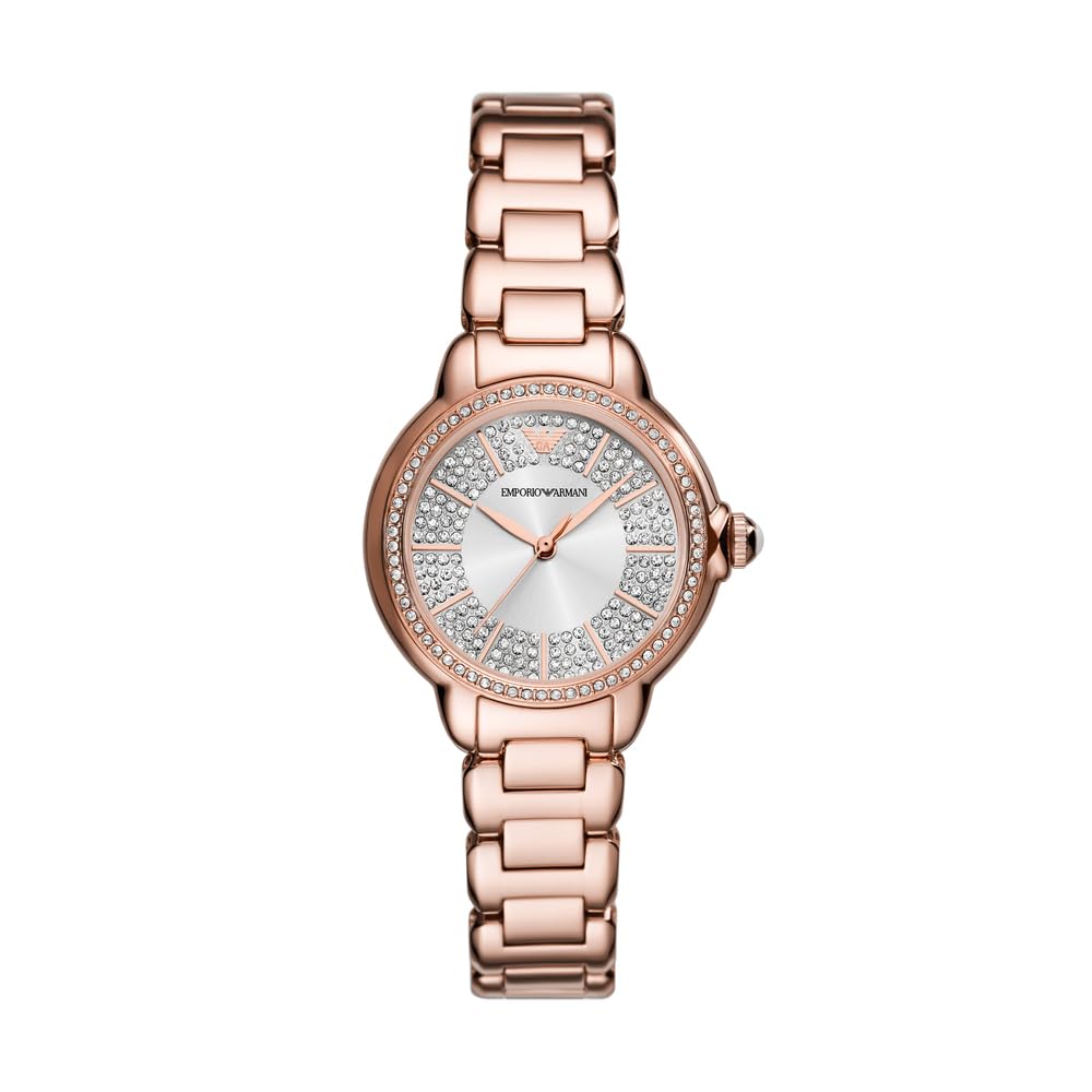 Emporio Armani Watch for Women, 32mm Rose Gold Tone Quartz DREI-Zeiger Uhrwerk und Edelstahlarmband