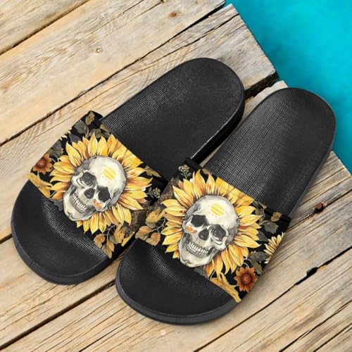 Howilath Women's Casual Single Band Flat Slippers, Novelty Patten Open Toe Slides Sandal Comfortable Soft Sole House Slippers3