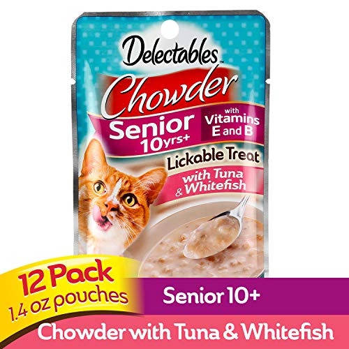 Hartz Delectables Chowder Lickable Wet Cat Treats for Senior Cats, Tuna
