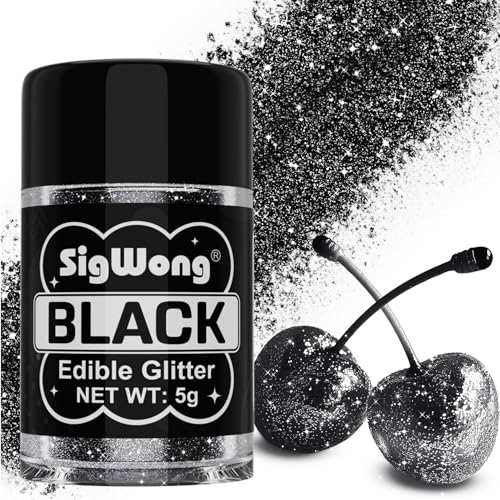 Black Edible Glitter - 5g Food Grade Cake...