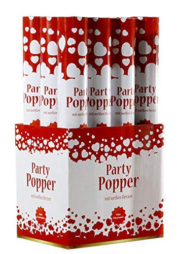 Spetebo Party Popper Lot de 12 canons à confettis en forme de cœurs blancs pour mariage