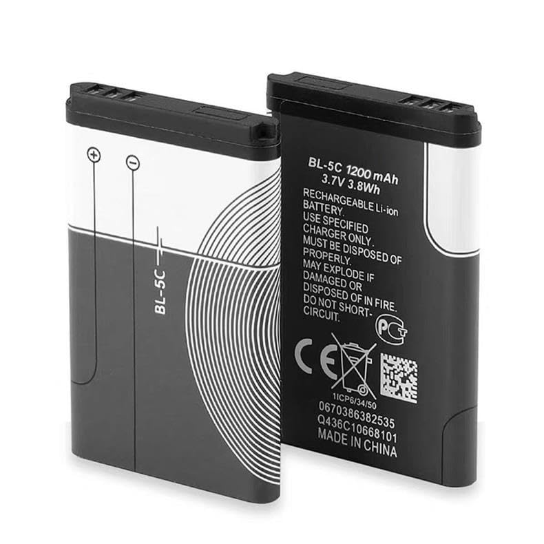 FSANXF (2-Pack Battery+Charger) BL-5C for Nokia 1000/1010/1100/1108/1110/1111/1112/1116/2730/2600/2700/E50/E60?for Portable Radio/Camera/Plug Card Speakers/Elderly Machine/Game Machine/intercom/Toys