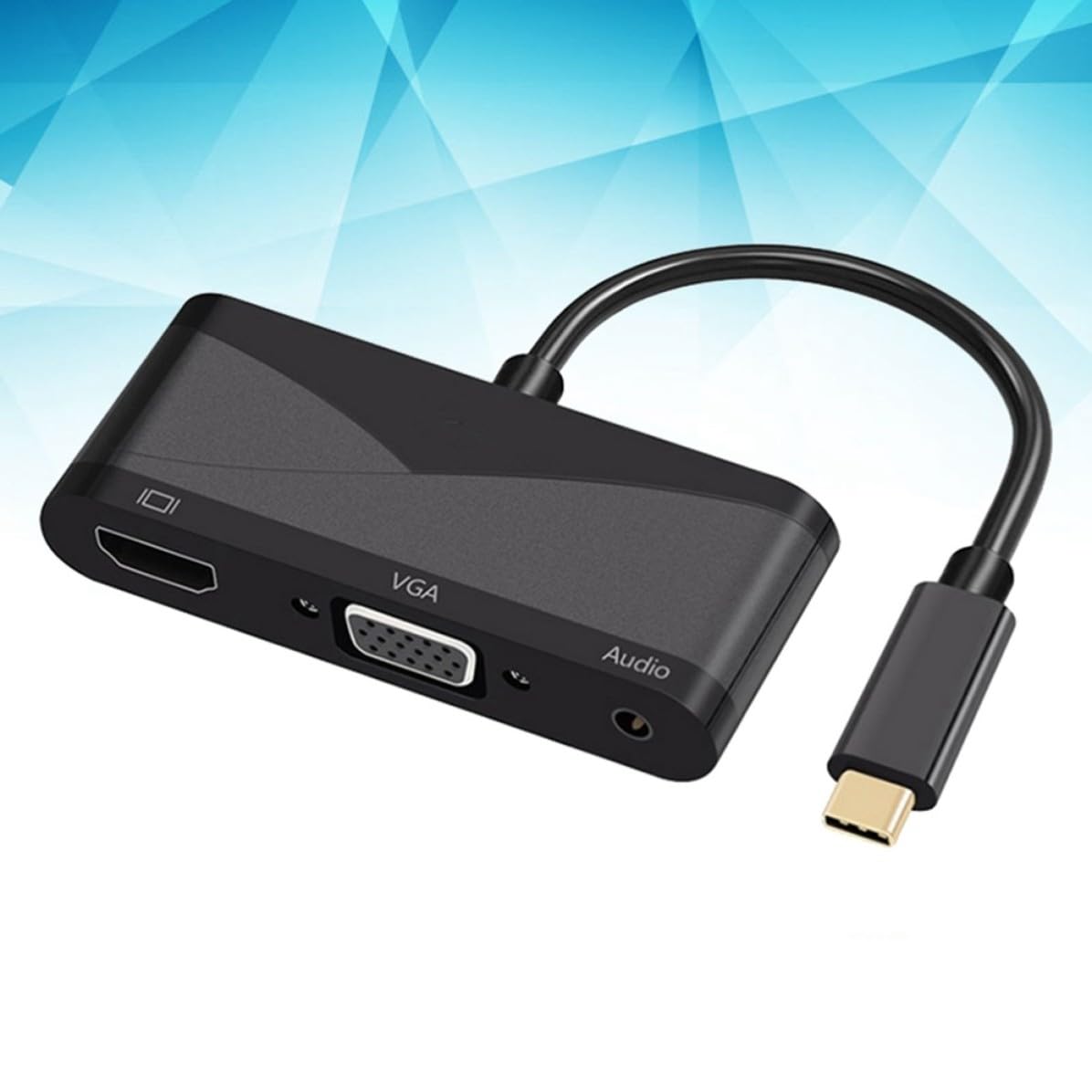 Toddmomy Adattatore Type C a Vga USB 3.1 3 in 1 Nero per Pro PC S8 | Conversione con Uscita Audio, Struttura in Metallo e Plastica, Supporto per Collegamento USB 2.0