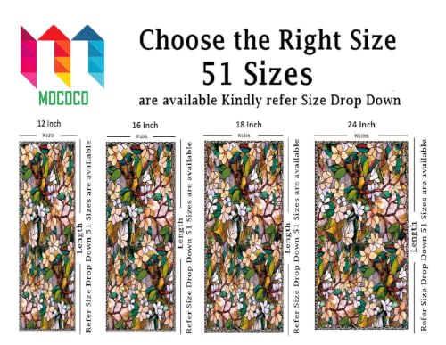 Image of MOCOCO Premium Vinyl Privacy Stained Window Glass Sticker (24x48 Inch) - Self-Adhesive Decorative Film Opaque Sheet Tint Wallpaper for Glass Cover Window, Door, Office, Home.| Anti-UV. Green Patti