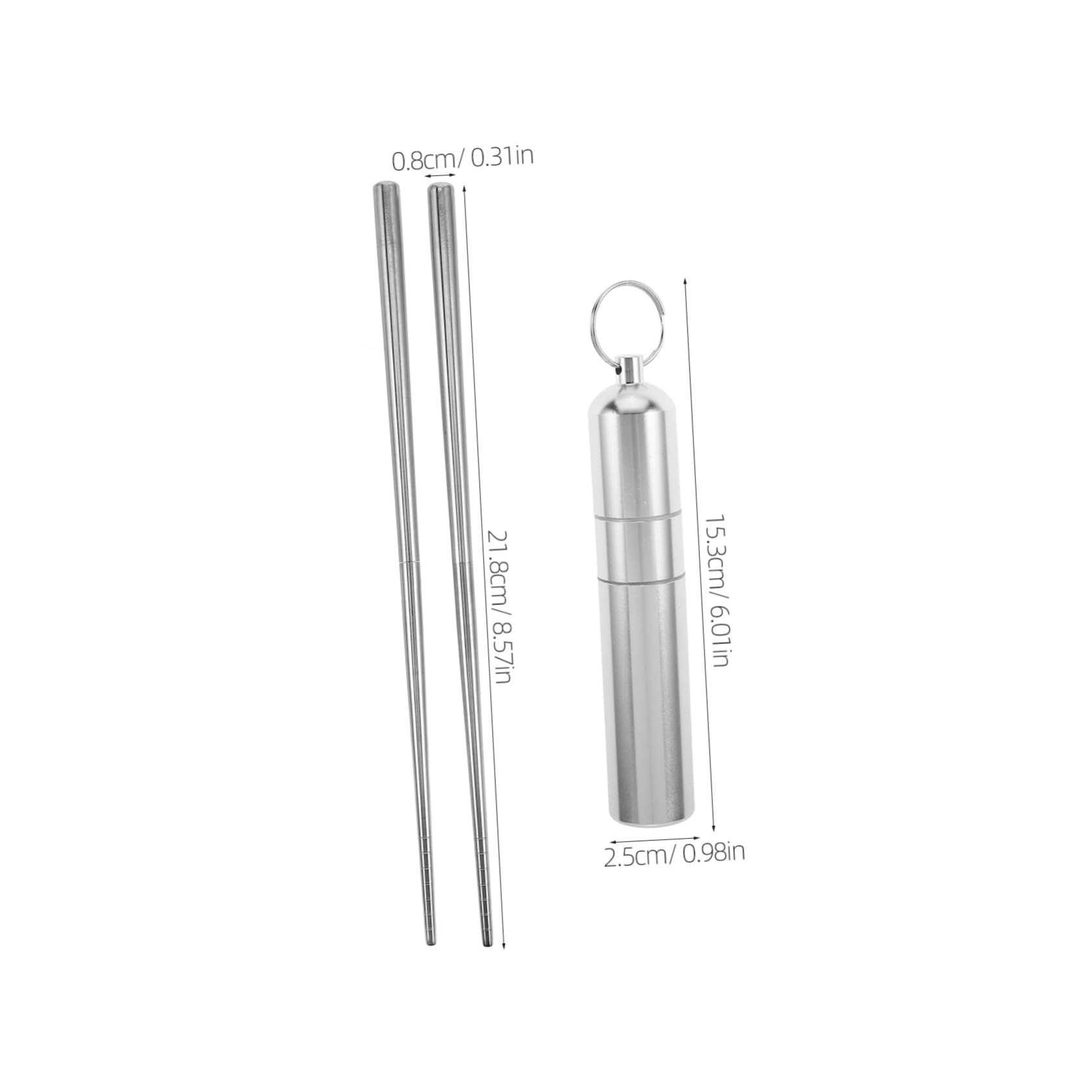 ABOOFAN 2Pairs Portable Stainless Steel Chopsticks Reusable Utensils with Compact Case for Travel Camping Hiking Lightweight Cutlery for Go Dining