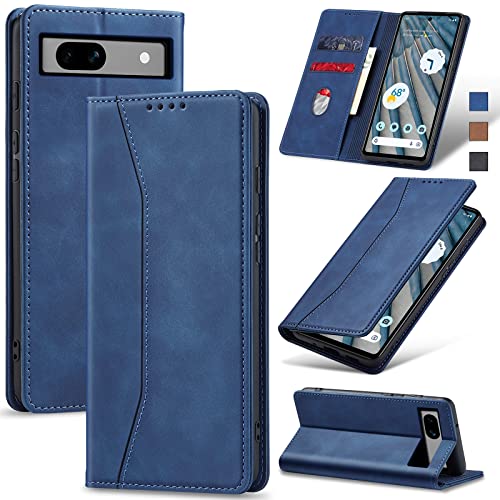 Image of Jasonyu Flip Wallet Case for Google Pixel 7A,Blue