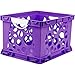Storex Premium Classroom File Crate with Handles, Classroom Purple, 3-Pack