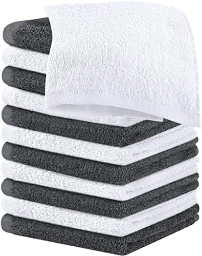 Utopia Towels - Cotton Washcloths Set - 30 x 30 cm, White - 100% Ring Spun Cotton, Premium Quality Flannel Face Cloths, Highly Absorbent and Soft Feel Fingertip Towels (24-Pack, White)