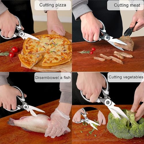 Image of VRIND'S ENTERPRISE Multi Purpose Made In Japan Kitchen Scissors, food scissors,Premium Stainless Steel Solid Kitchen Shears for Meat, Seafood, Chicken, Vegetables, Herbs, BBQ, Bottle Opener (Black)