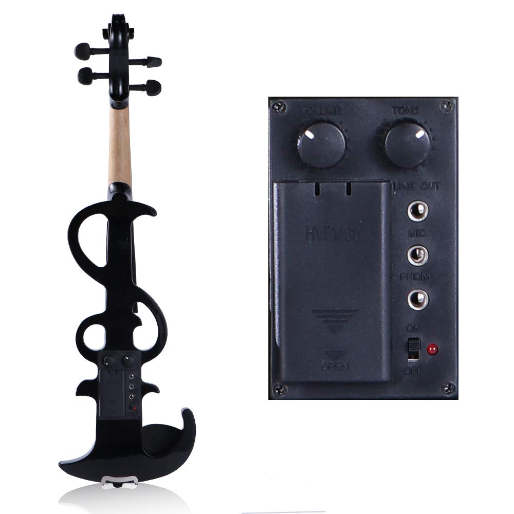 MIRIO Electric Violin 4/4 Full Size, Black Silent Electric Violin Kit
