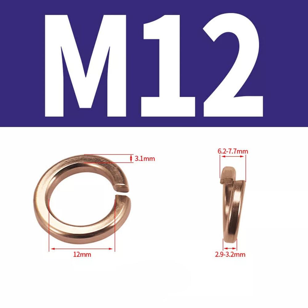 Arandela de resorte de cobre DIN 127 métrica M3-M12 Arandela de presión cuadrada Arandela de resorte (500,M6)