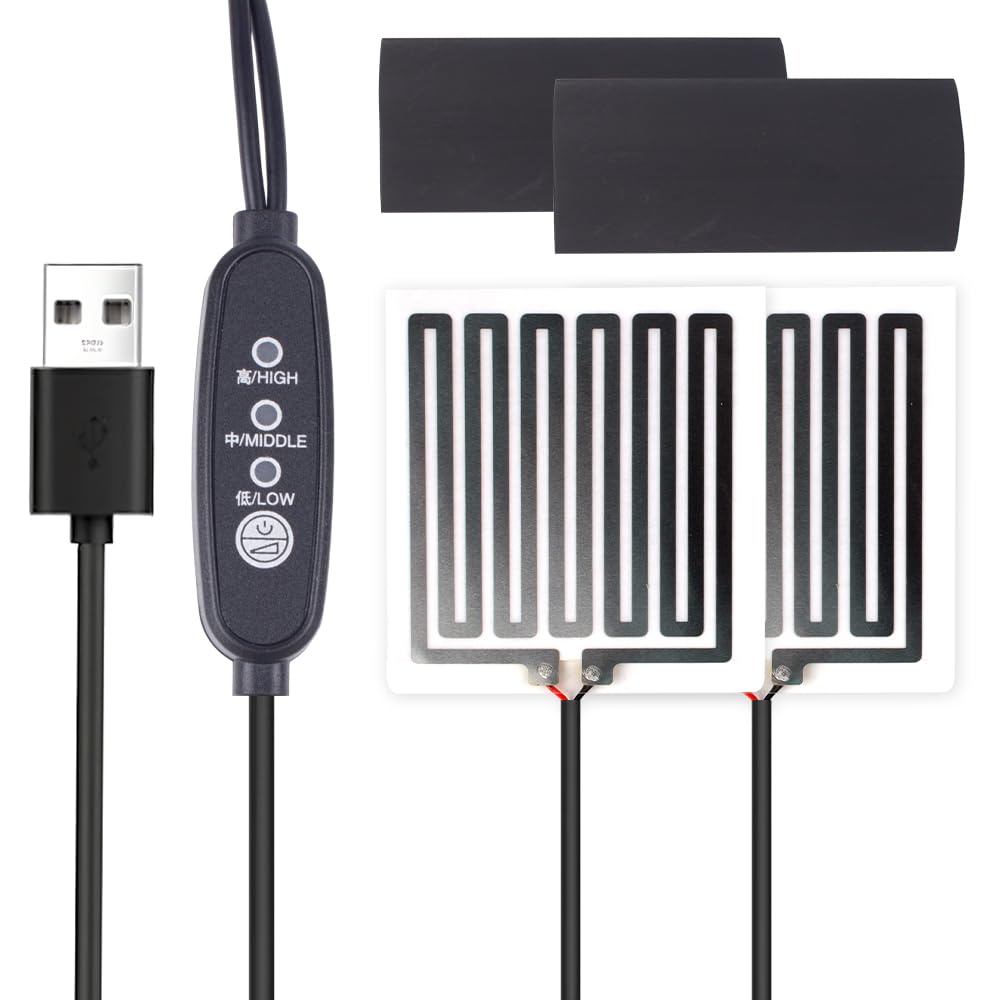 Manopole Riscaldate Moto, HOVCEH 1 Paio 5V USB Universale Manopole Riscaldate, Temperatura a Tre Livelli, Heated grips per Motociclette, Biciclette, Scooter