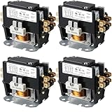 Dreyoo 4 Pack 24V Coil 40A 1 Pole Air Conditioner Contactor, UL Certified Carrier HVAC Motor Contactor, Air Conditioner Replacement Relay, Compatible with C230b, Heat Pump, Refrigeration Systems