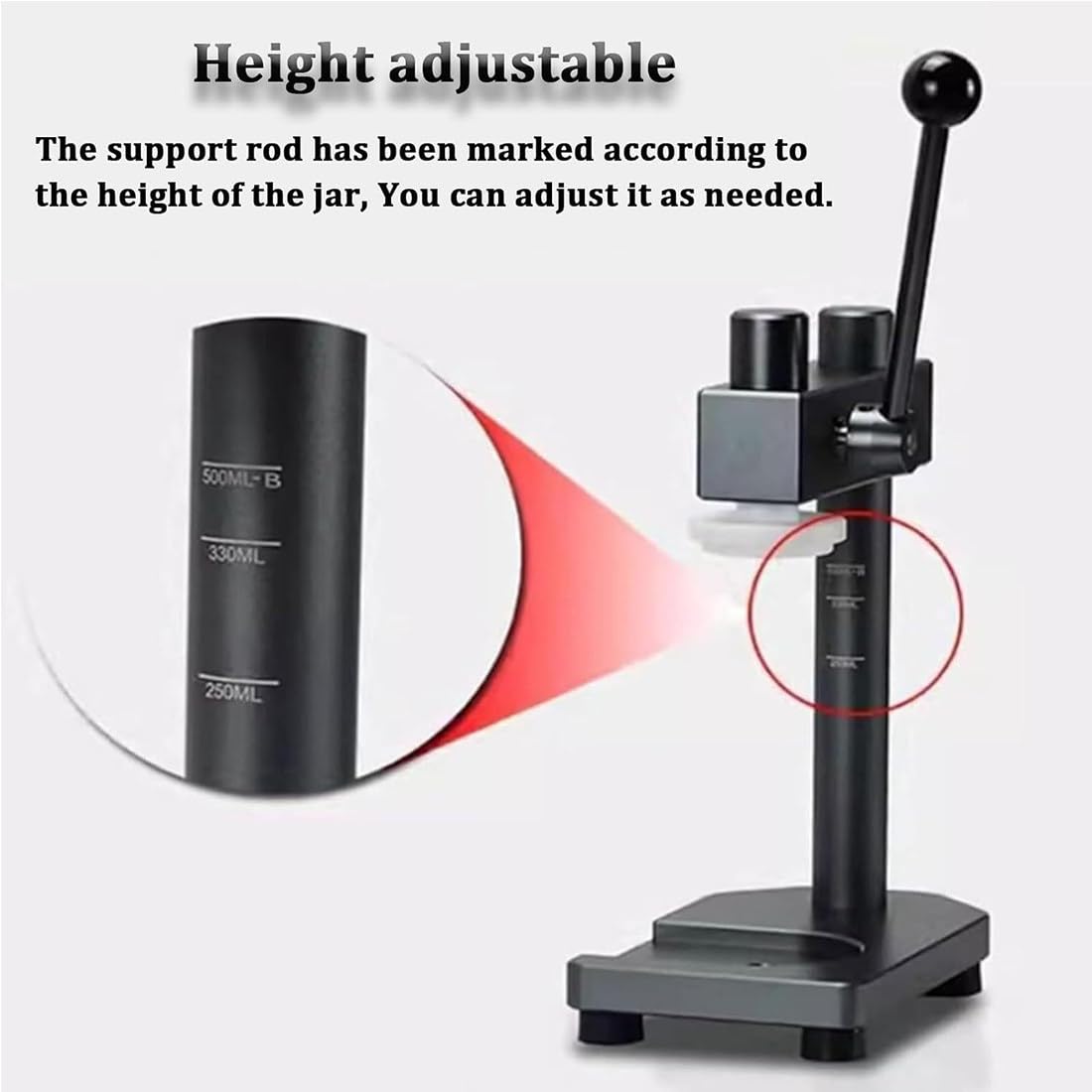 Machine à Sceller Manuelle Pour Canettes Et Bouteilles - Hauteur