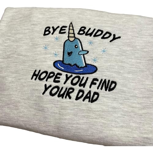 Festive Narwhal Embroidered Christmas Sweatshirt – Cozy Holiday Crewneck Jumper, Funny Festive Embroidery Gift for Men & Women Multi3