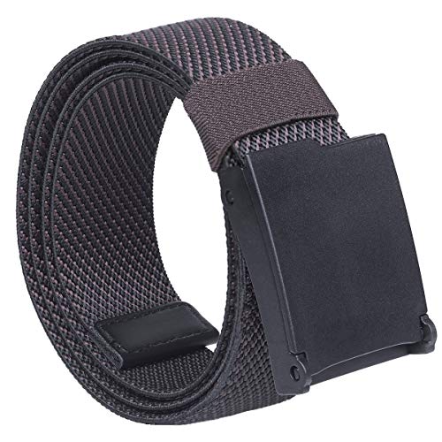 moonsix Elastic Stretch Men's Webbing Belt, Lightweight Outdoor Flip Top Buckle Belt 1.5