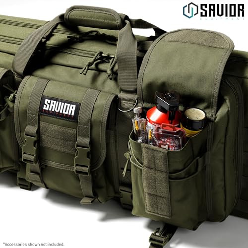 Savior Equipment American Classic Tactical Double Long Gun Bag Pistol Transportation Case w/Backpack Strap, Lockable Compartment, Available Length in 32" 36" 42" 46" 51" 55"