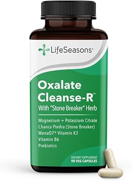 LifeSeasons Oxalate Cleanse-R - Oxalate Balance Support Supplement - Supports Kidney Health & Mineral Balance -Magnesium Citrate, Potassium Citrate, Vitamin B6 & Probiotics - 90 Veg Capsules