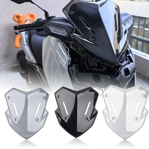 Midimttop バイク ウィンドウシールド スクリーン シールド メーター バイザー ウインドスクリーンフロントフェアリングバイザー適用ヤマハX-MAX300 XMAX 300 Tech MAX/Tech MAX+ 2025 2026カスタム パーツ (黒い煙)