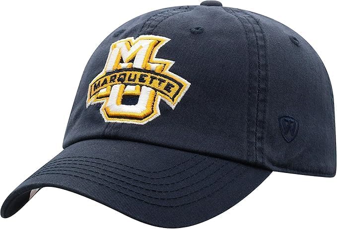 Collegiate Primary Color Relaxed Fit Adjustable Hats (US Alpha One Size Marquette)