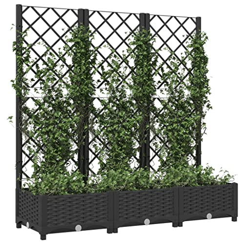 Jardinière en polypropylène résistante aux intempéries noire - 4
