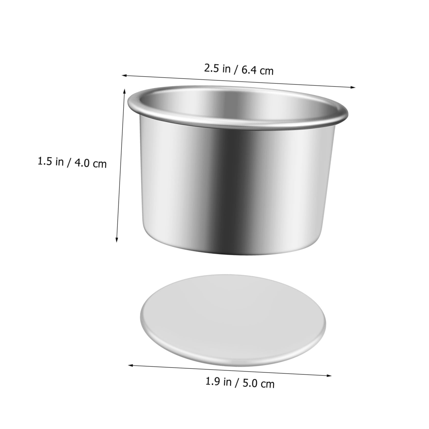 Molde para Pasteles Redondo de Aluminio 2 Pulgadas Desmontable 4 Piezas