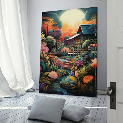 Toile impression cabane dans la jungle déco murale 50x75cm - 3