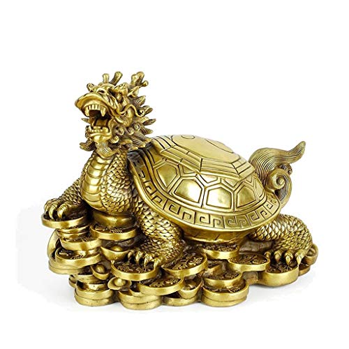 Tortue dragon en cuivre pur, statue décoration maison vintage faite main