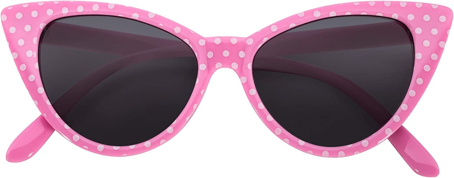 OWL Cat Eye Sunglasses for Women Vintage Retro 1950's Shades Smoke Clear Lens