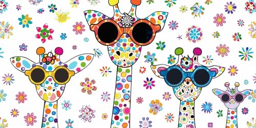 Diamond Painting Adulte Girafe Lunettes 50x100 cm | Kit Broderie Diamant 5D