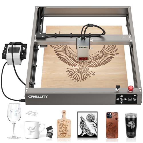 Creality CR-12W Lasergraveermachine, 12 W lasergraveermachine met air assist, 25000 mm/min snelheid, voor hout en metaal, acryl, knutselpapier, leer, lasersnijder 400 mm x 415 mm