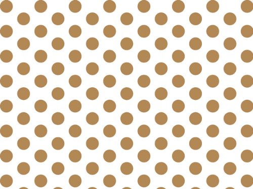 Metalic Gold and White Polka Dots Tissue Paper 20 Inch X 30 Inch - 24 X-Large Sheets Premium Tissue Paper