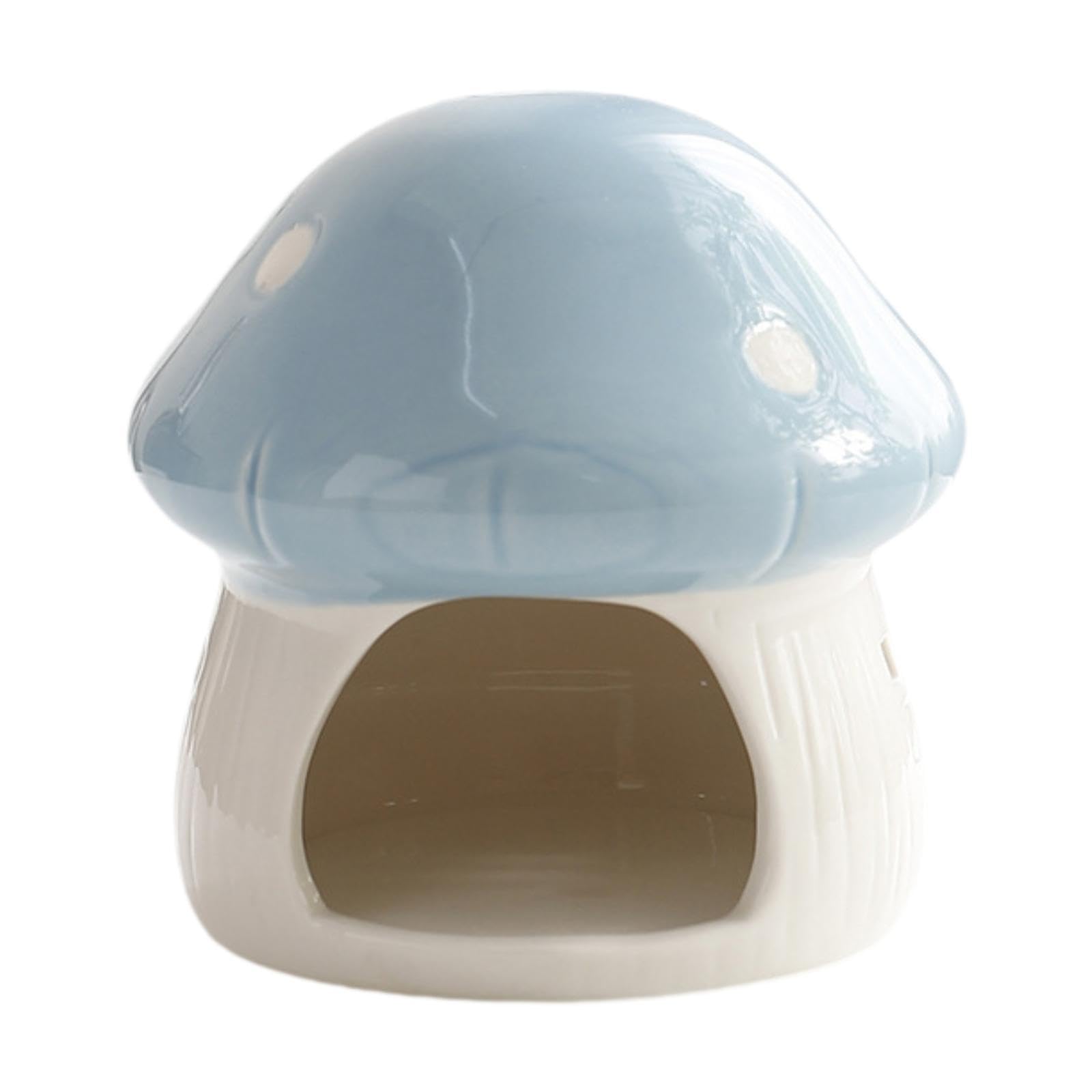 Sdlnklm Hamster House, Hiding Place, Hamster Nest, Cute Mushroom-shaped Cave, Small Animal Hideaway for Gerbils, Rat Supplies, Blue