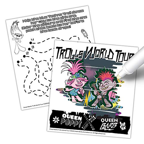 Image of Bendon Trolls World Tour 24-Page Color Activity Book Imagine Ink Magic Pictures with Marker 47353